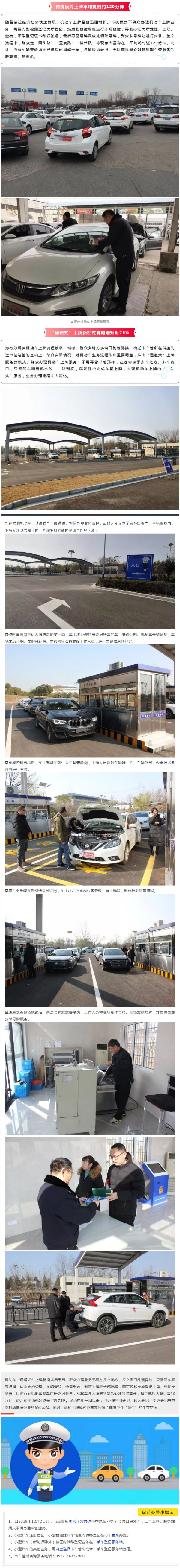 给力！宿迁市车管所&ldquo;通道式&rdquo;上牌新模式启用一周，较传统模式办理时间缩短75%！